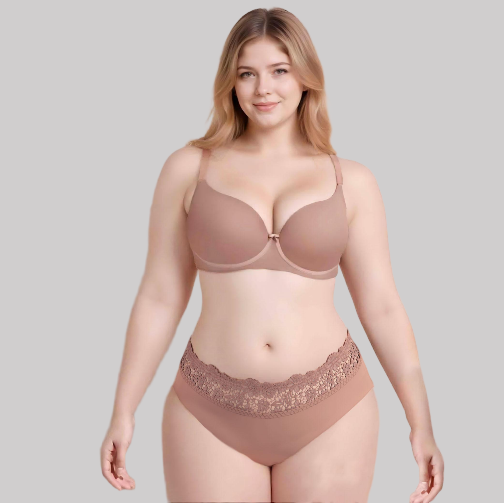 Plus Size  Full Cup Lace Molded Bra 