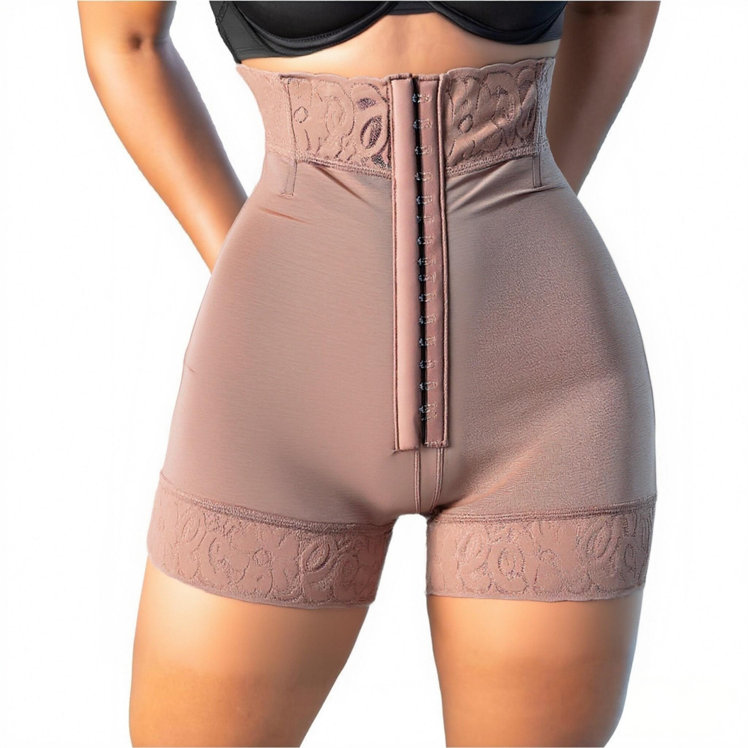 Shaping High-Waisted Pants, Pink Lace Women's Four-Cornered Pants